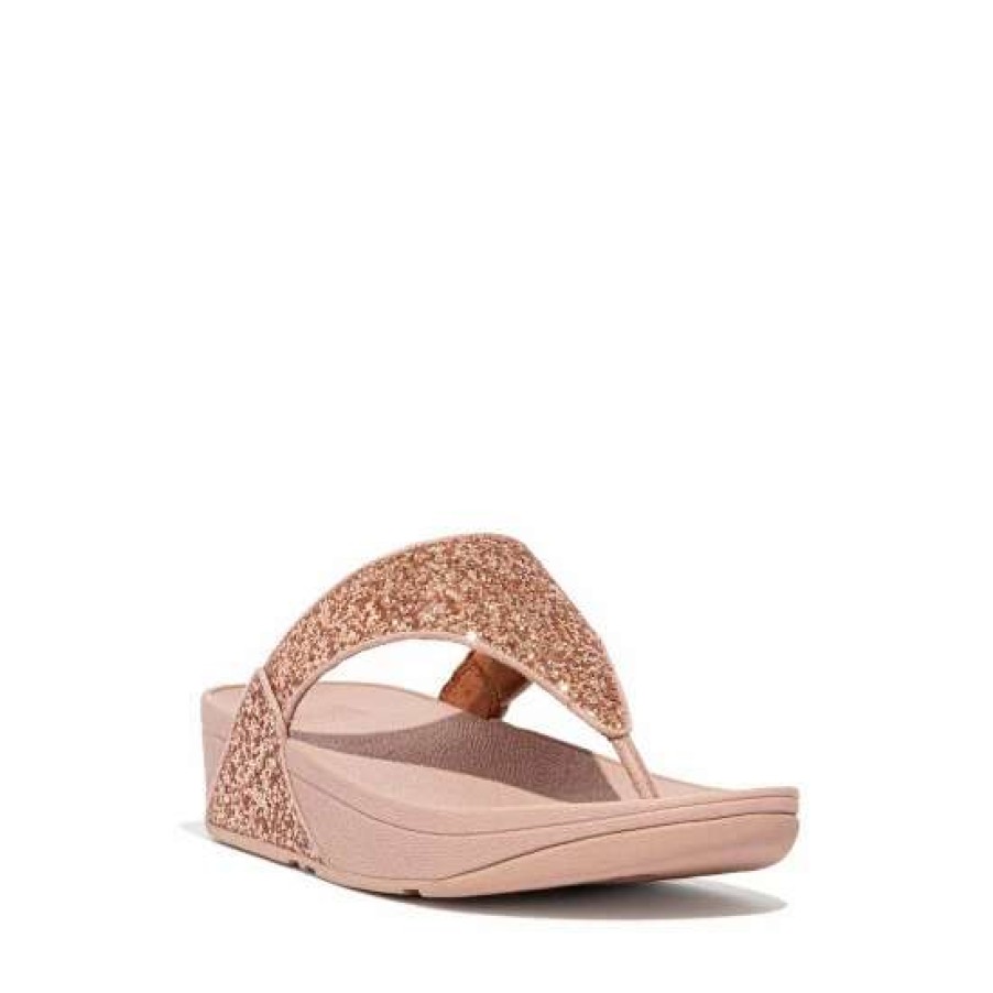 Sandals * | Fitflop Pink Lulu Glitter Toe-Post Sandals