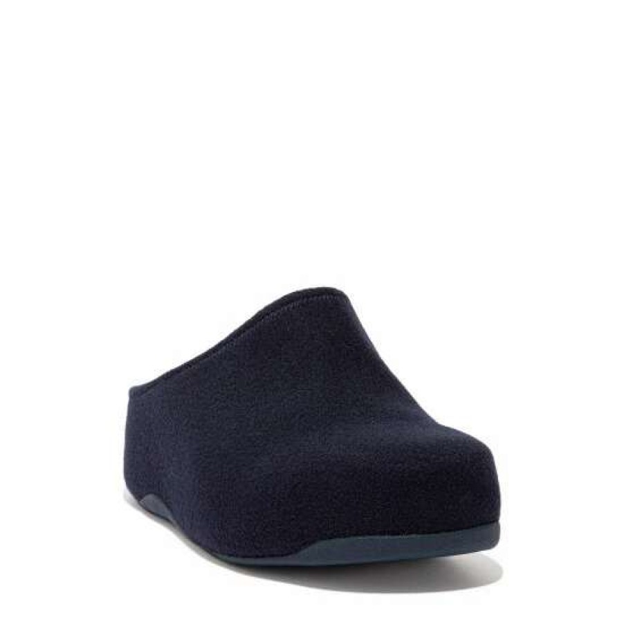 Slippers * | Fitflop Blue Cushy Felt Clog Slippers