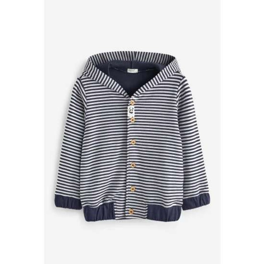 Hoodies * | Benetton Navy Striped Hoodie