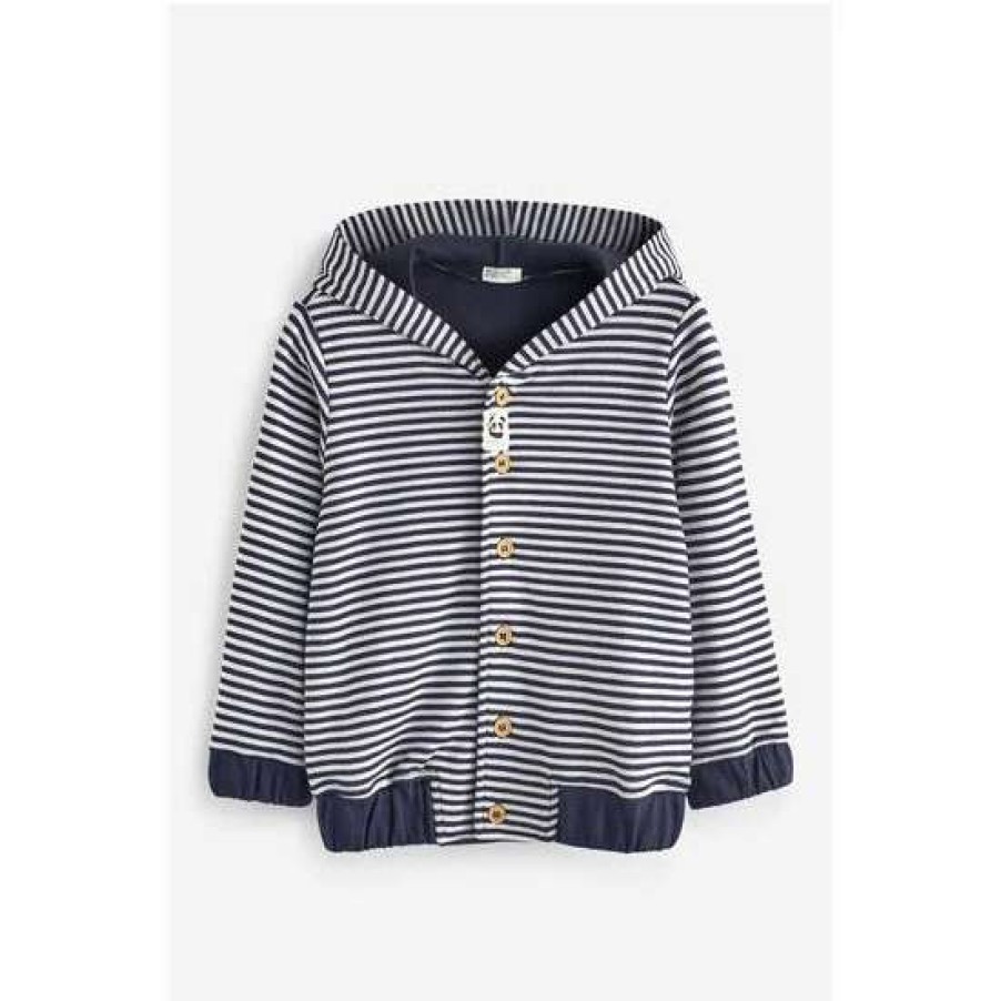 Hoodies * | Benetton Navy Striped Hoodie