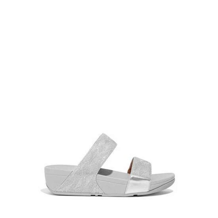 Sandals * | Fitflop Silver Lulu Glitz Slides