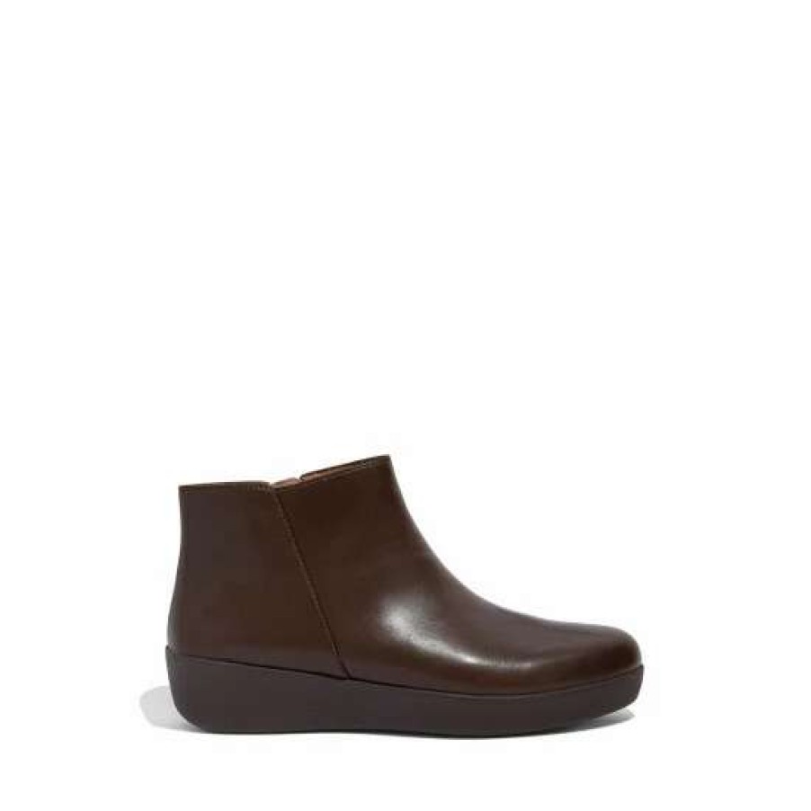 Boots * | Fitflop Brown Sumi Leather Ankle Boots