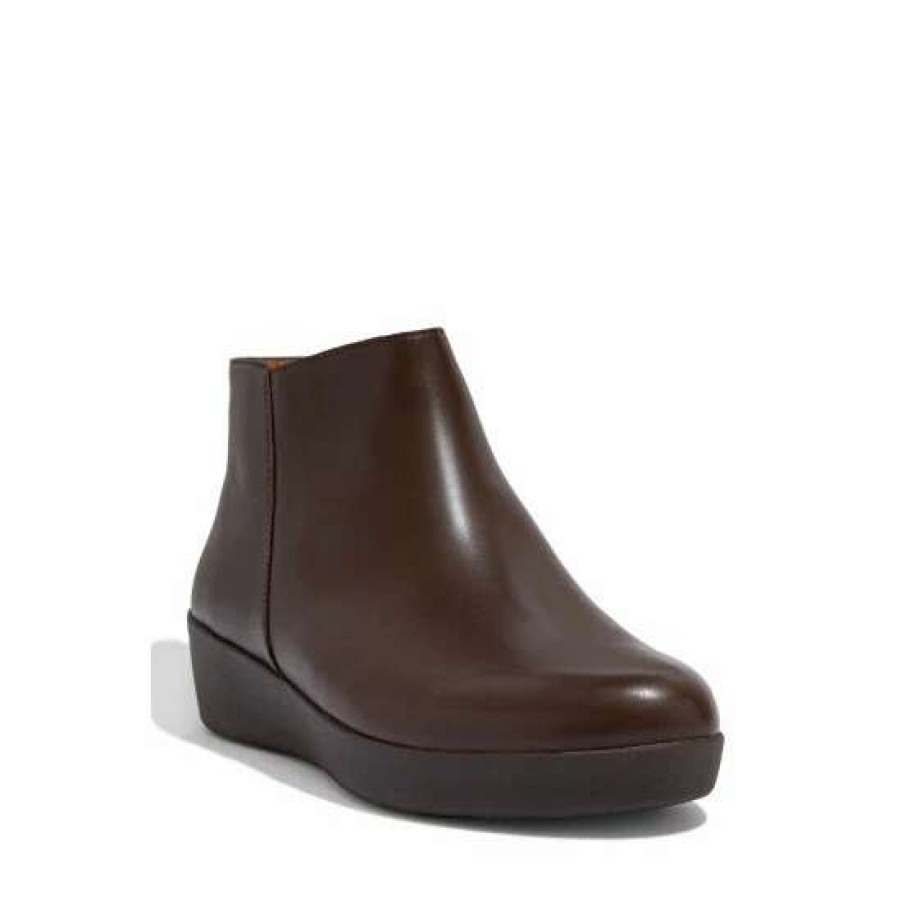 Boots * | Fitflop Brown Sumi Leather Ankle Boots