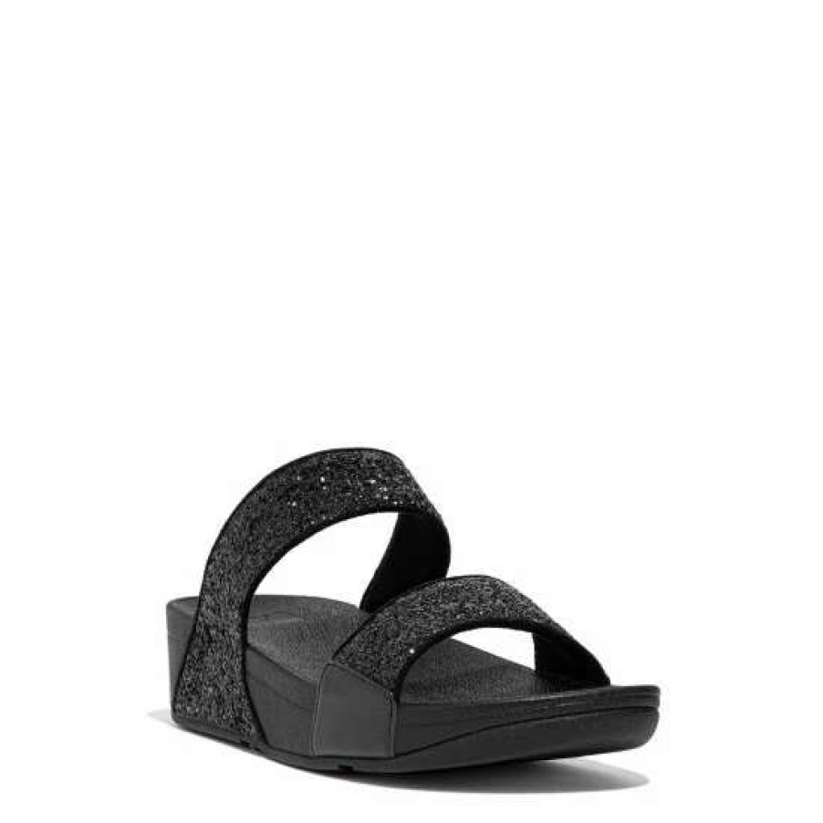 Sandals * | Fitflop Black Lulu Glitter Slides