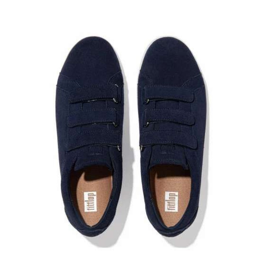 Trainers * | Fitflop Blue Rally Strap Suede Trainers