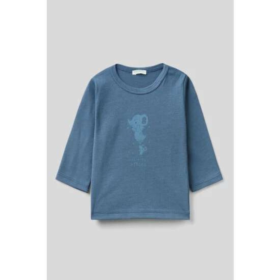 Tshirts * | Benetton Graphic Long Sleeve T-Shirt Light