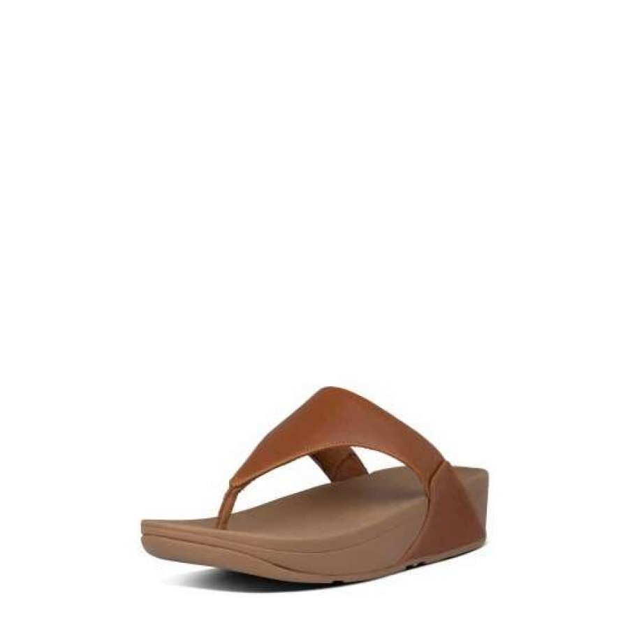 Sandals * | Fitflop Lulu Leather Toe-Post Brown Sandals