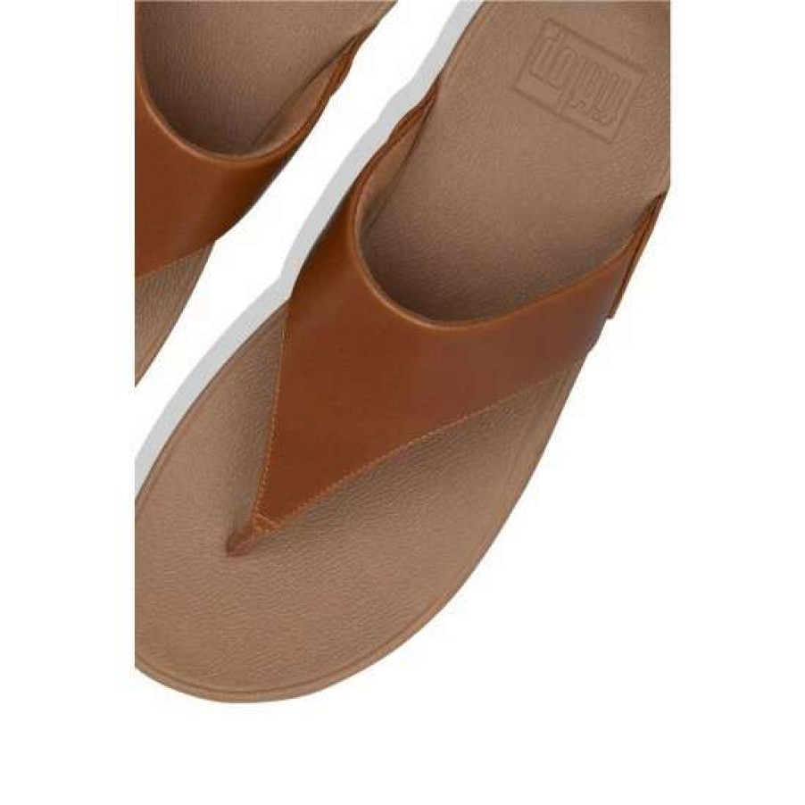 Sandals * | Fitflop Lulu Leather Toe-Post Brown Sandals