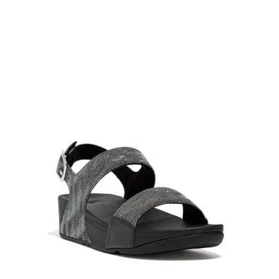 Sandals * | Fitflop Black Lulu Glitz Back-Strap Sandals