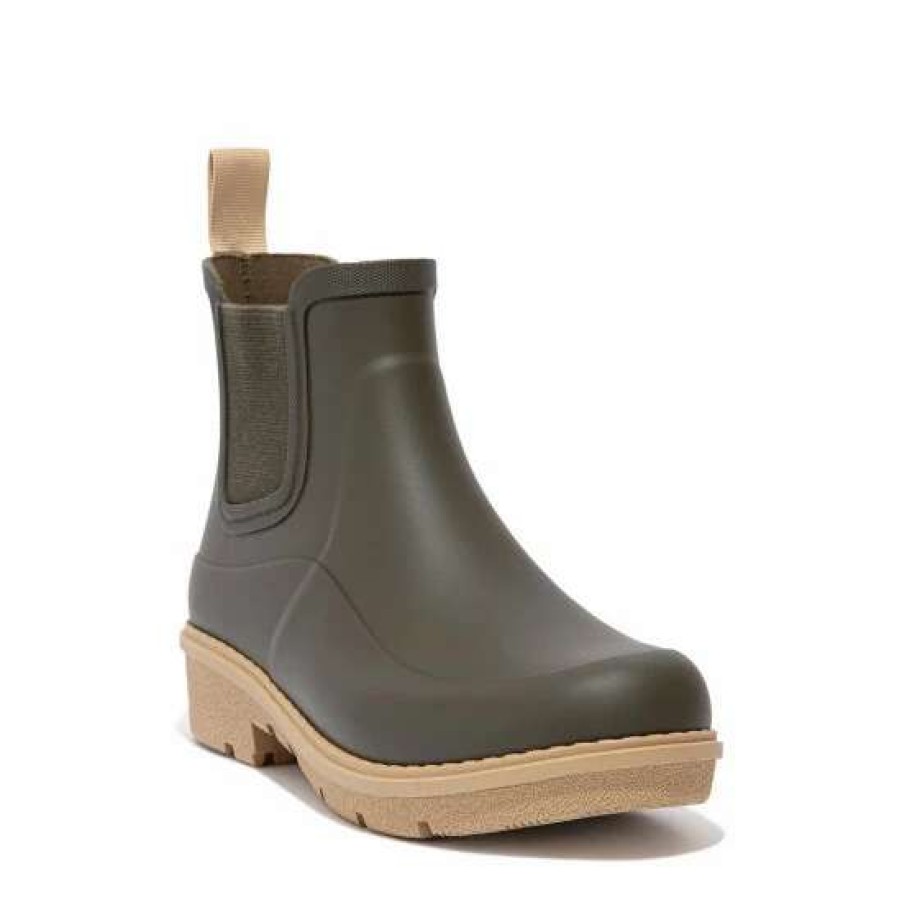 Boots * | Fitflop Green Wonderwelly Contrast-Sole Chelsea Boots