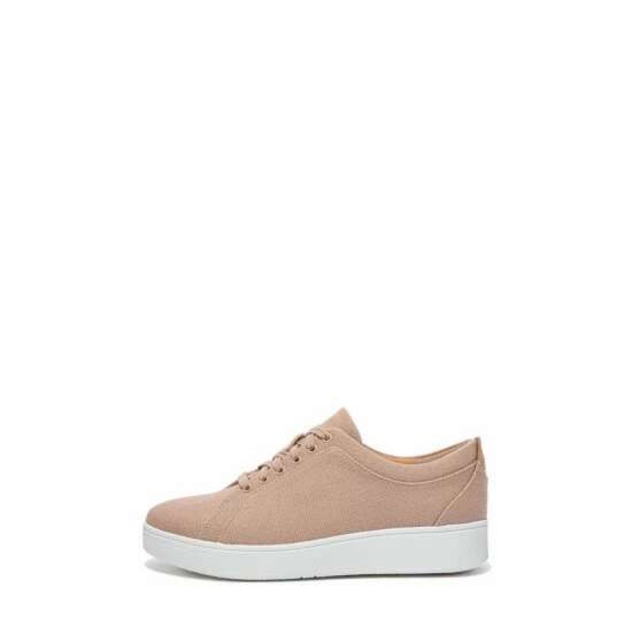 Trainers * | Fitflop Cream Rally Canvas Trainers