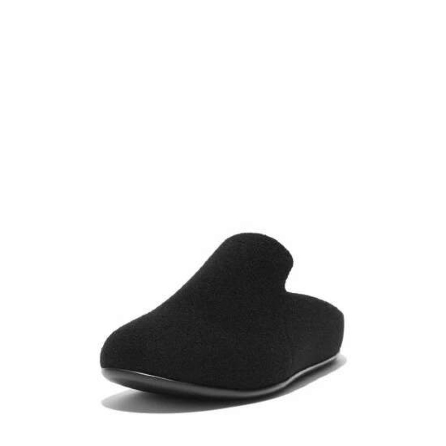 Slippers * | Fitflop Chrissie Ii Haus Black Felt Slippers