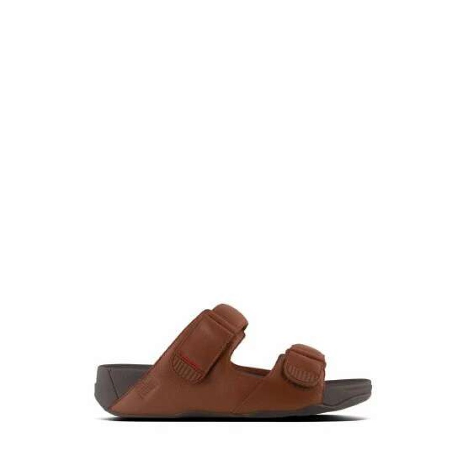 Sandals * | Fitflop Brown Gogh Moc Slide In Leather