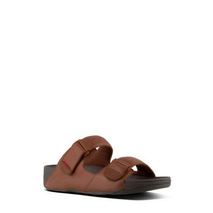 Sandals * | Fitflop Brown Gogh Moc Slide In Leather